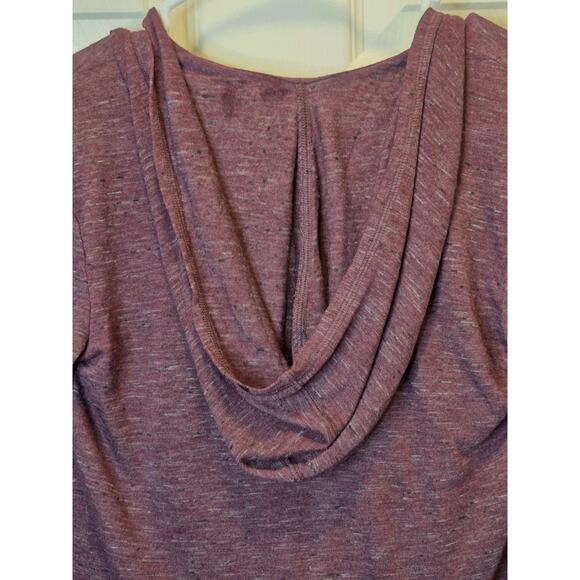 Athleta Womens Twist Front Plunge Hooded Pullover Top Burgundy Size XSmall - Picture 7 of 7